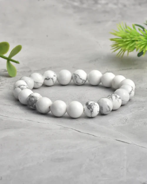White Howlite bracelet( With Lab Test Certificate)